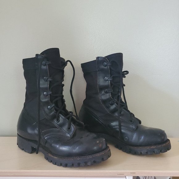 Vibram | Shoes | Vibram Black Military Combat Lace Up Boots | Poshmark